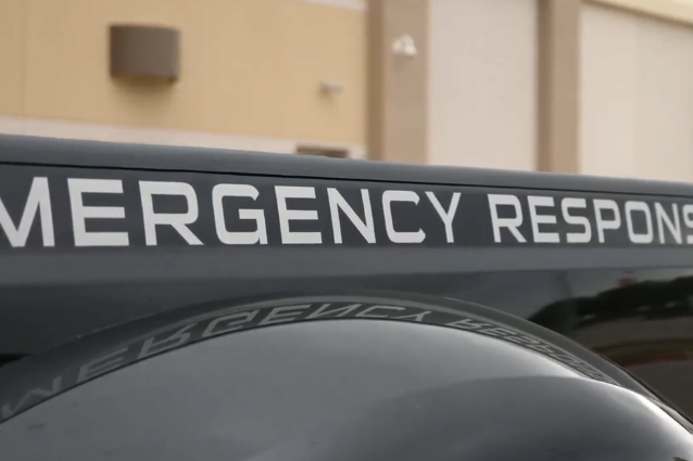 Closeup of a truck with the words emergency response on the side
